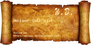 Weiser Dávid névjegykártya